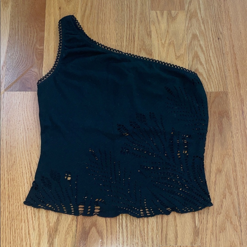 Black One-Shoulder Women's Tank